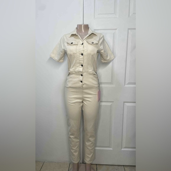 Avec Les Filles Cream Fabric Detail - Picture 2 of 12